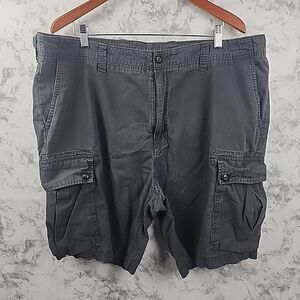 Mens Charcoal Grey Cotton Cargo Shorts Utility Workwear 40W RN 67835 India